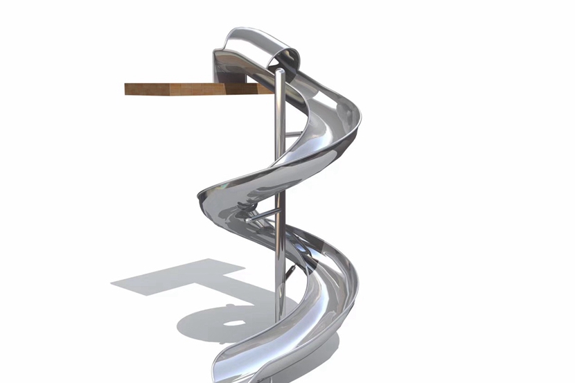 不銹鋼開(kāi)放式螺旋滑梯